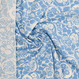 Light Blue Floral Dot Print Vintage Feed Sack Fabric - 31" x 36"