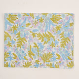 Light Blue, Purple + Green Floral Vintage Feed Sack Fabric - 22" x 36"