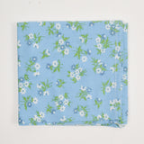 Light Blue Floral Print Vintage Feed Sack Fabric - 36" x 36"