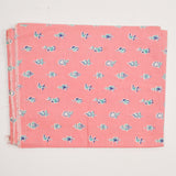 Coral Pink Floral Print Vintage Feed Sack Fabric - 36" x 44"