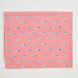 Coral Pink Floral Print Vintage Feed Sack Fabric - 36 x 44"