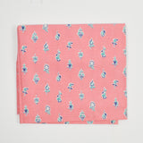 Coral Pink Floral Print Vintage Feed Sack Fabric - 32" x 36"