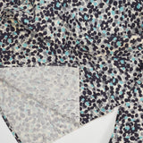 Black, Gray + Blue Overlapping Dot Print Vintage Feed Sack Fabric - 34" x 40" (Some Stains)