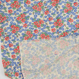 Blue, Red + Green Floral Print Vintage Feed Sack Fabric - 30" x 33"