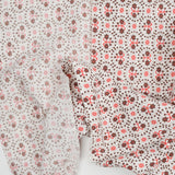Brown + Red Geometric Floral Print Vintage Feed Sack Fabric - 19" x 36"
