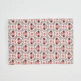 Brown + Red Geometric Floral Print Vintage Feed Sack Fabric - 19" x 36"