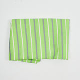Green, Gray + White Stripe Vintage Feed Sack Fabric - 32" x 44"
