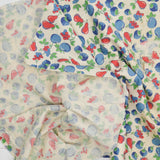 Green, Red + Blue Fruit Print Vintage Feed Sack Fabric - 33" x 40"