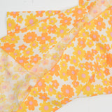 Yellow + Orange Floral Print Vintage Feed Sack Fabric - 27" x 36"