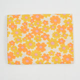 Yellow + Orange Floral Print Vintage Feed Sack Fabric - 27" x 36"