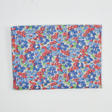 Red, Green + Blue Floral Print Vintage Feed Sack Fabric - 28" x 36"