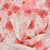 Pink Chrysanthemum Print Vintage Feed Sack Fabric - 34" x 37"
