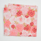 Pink Chrysanthemum Print Vintage Feed Sack Fabric - 34" x 37"