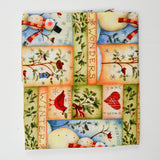 Green, Beige + Blue Winter Wonders Print Quilting Weight Woven Fabric - 21" x 108"