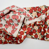 White + Red Apple Print Quilting Weight Woven Fabric - 44" x 408"