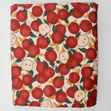 White + Red Apple Print Quilting Weight Woven Fabric - 44" x 408"