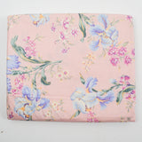 Pink, Purple + Green Floral Print Stain Resistant-Coated Woven Drapery Fabric - 45" x 200"