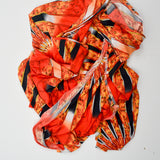 Red, Yellow, Black + White Sun Ray Print Spandex Stretch Knit Fabric - 64" x 88"