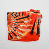 Red, Yellow, Black + White Sun Ray Print Spandex Stretch Knit Fabric - 64" x 88"