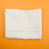 White + Satin Damask Pattern Textured Woven Fabric - 20" x 120"
