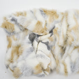 White, Beige + Gray Faux Fur Fabric - 28" x 64"