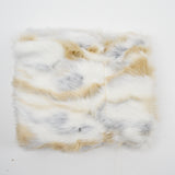 White, Beige + Gray Faux Fur Fabric - 28" x 64"
