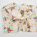 Beige + Rainbow Floral Print Quilting Weight Woven Fabric - 42" x 108"