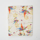 Beige + Rainbow Floral Print Quilting Weight Woven Fabric - 42" x 108"
