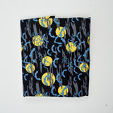 Black, Yellow, Blue + Gray Moon and Bat Print Quilting Weight Woven Fabric - 40" x 140"