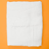 White Floral Damask Woven Fabric Tablecloth - 70" x 70" (Some Stains)