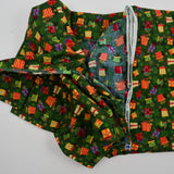 Green, Red + Gold Gift Print Quilting Weight Woven Fabric - 43" x 128"