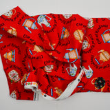 Red, Blue, Black + White Teapot Cup of Kindness Print Quilting Weight Woven Fabric - 42" x 116"