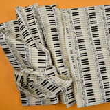 Black + Off-White Piano Print Quilting Weight Woven Fabric - 45" x 172"