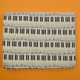 Black + Off-White Piano Print Quilting Weight Woven Fabric - 45" x 172"