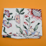 Pink + Green Large Floral Stain-Resistant Drapery Fabric - 56" x 116"