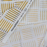 White, Yellow + Gray Pencil Print Quilting Weight Woven Fabric - 36" x 44"