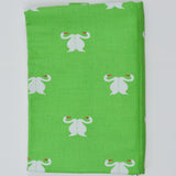 Green + White Swan Print Quilting Cotton Woven Fabric - 36" x 44"