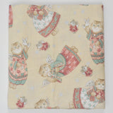 Silver Stars Angelic Cat + Mouse Print Quilting Weight Woven Fabric - 34" x 40"
