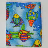 Rainbow Fish Print Quilting Weight Woven Fabric - 44" x 60"