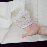 White Semi-Sheer Geometric Woven Fabric Curtain - 56" x 96"