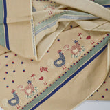 Beige, Blue + Red Candy Corn + Chicken Border Print Quilting Weight Woven Fabric - 44" x 184"
