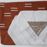 Orange + White Stripe Weave Print Polyester Crepe de Chine Woven Fabric - 31" x 106"
