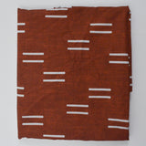 Orange + White Stripe Weave Print Polyester Crepe de Chine Woven Fabric - 31" x 106"