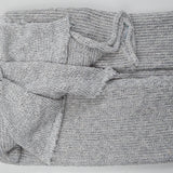 Gray + White Marled Chunky Knit Fabric - 52" x 60"