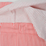 Red + White Stripe Brushed Flannel Woven Fabric - 46" x 72"