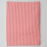 Red + White Stripe Brushed Flannel Woven Fabric - 46" x 72"