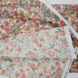 White, Red, Green + Orange Floral Print Stain Resistant-Coated Woven Drapery Fabric - 54" x 240"