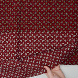 Red, Navy Blue + Yellow Paisley Print Lightweight Woven Fabric 43" x 92"