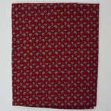 Red, Navy Blue + Yellow Paisley Print Lightweight Woven Fabric 43" x 92"