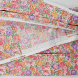 White, Pink, Orange + Purple Floral Print Quilting Weight Woven Fabric - 38" x 88"